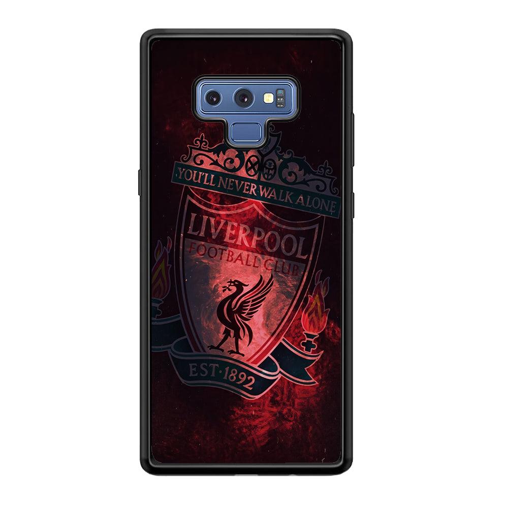 Liverpool Red Moon Illumination Samsung Galaxy Note 9 Case-Rubber Black (2D Case)-Oxvistore