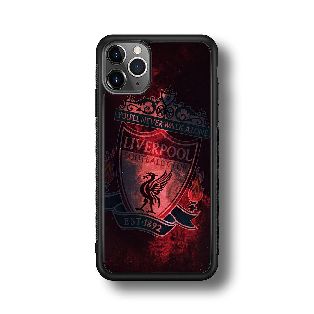 Liverpool Red Moon Illumination iPhone 11 Pro Case-Rubber Black (2D Case)-Oxvistore