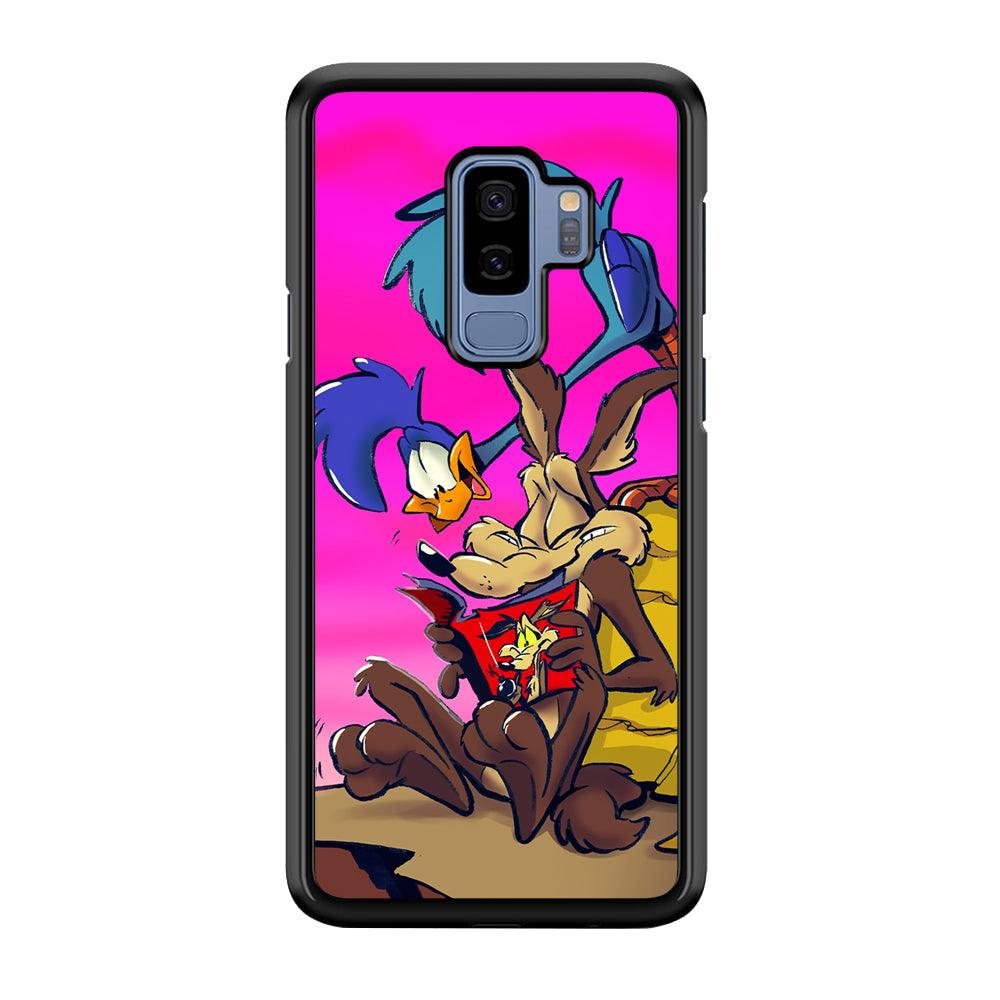 Looney Tunes Catch Road Runner Samsung Galaxy S9 Plus Case-Rubber Black (2D Case)-Oxvistore