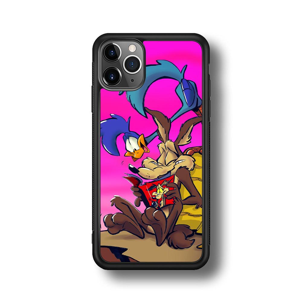 Looney Tunes Catch Road Runner iPhone 11 Pro Max Case-Rubber Black (2D Case)-Oxvistore