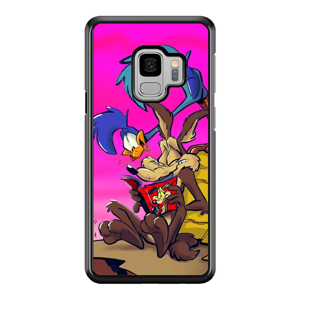 Looney Tunes Catch Road Runner Samsung Galaxy S9 Case-Rubber Black (2D Case)-Oxvistore