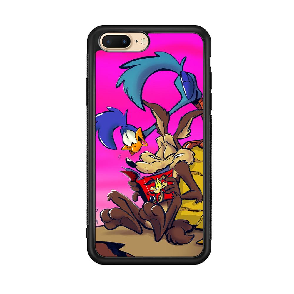 Looney Tunes Catch Road Runner iPhone 7 Plus Case-Rubber Black (2D Case)-Oxvistore