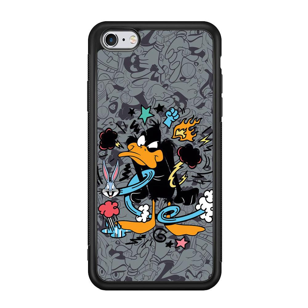 Looney Tunes Daffy in Anger iPhone 6 Plus | 6s Plus Case-Rubber Black (2D Case)-Oxvistore