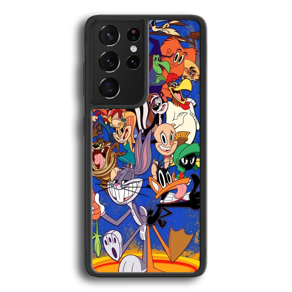 Looney Tunes Opportunity in a Pinch Samsung Galaxy S24 Ultra Case-Rubber Black (2D Case)-Oxvistore