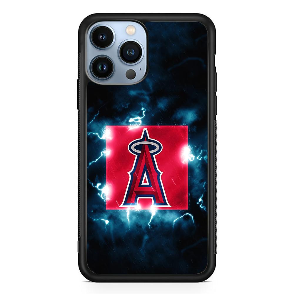 Los Angeles Angels Abstract 2D Rubber Phone Case-Black-Oxvistore