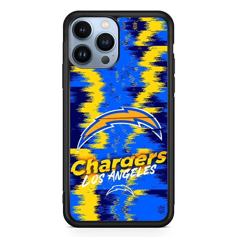 Los Angeles Chargers Abstract Color 2D Rubber Phone Case-Black-Oxvistore