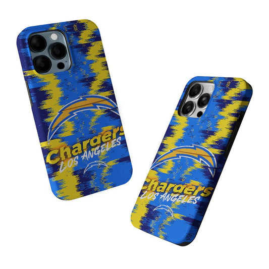 Los Angeles Chargers Abstract Color 2 in 1 Tough Phone Case-Oxvistore