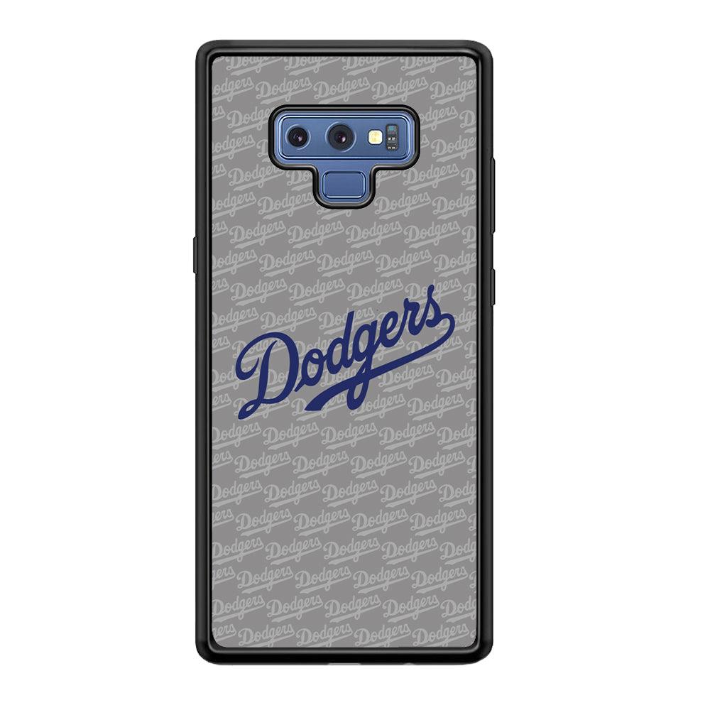 Los Angeles Dodgers Grey Patern Word Samsung Galaxy Note 9 Case-Rubber Black (2D Case)-Oxvistore