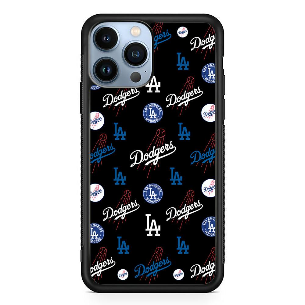 Los Angeles Dodgers Logo 2D Rubber Phone Case-Black-Oxvistore