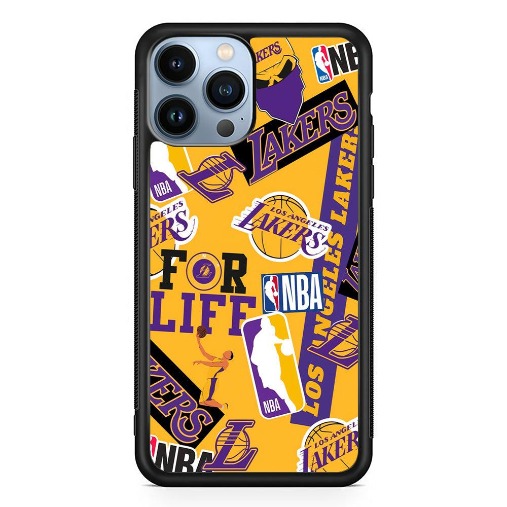 Los Angeles Lakers Aesthetic 2D Rubber Phone Case-Black-Oxvistore