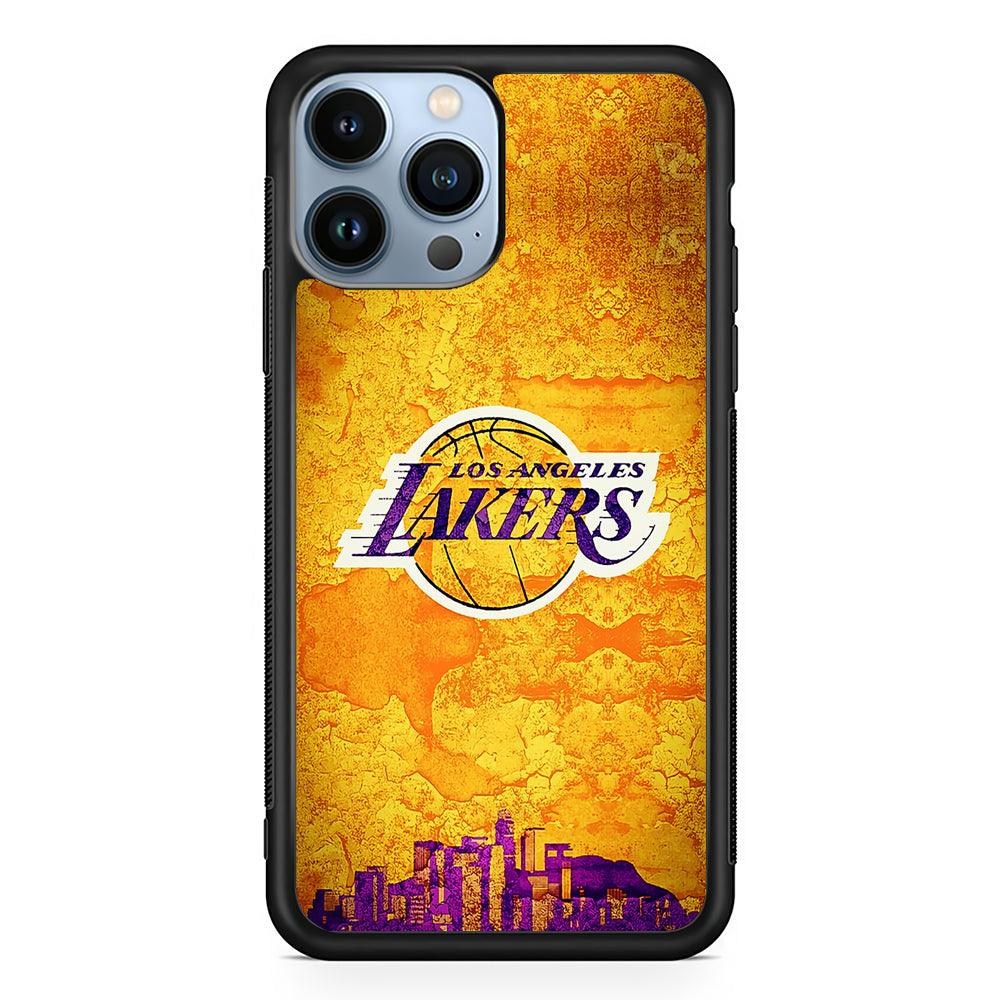Los Angeles Lakers Pattern 2D Rubber Phone Case-Black-Oxvistore
