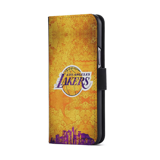 Los Angeles Lakers Pattern Flip Wallet Phone Case-Oxvistore