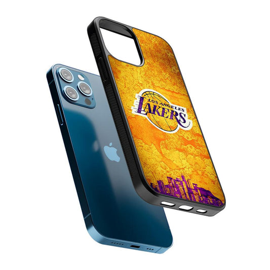 Los Angeles Lakers Pattern 2D Rubber Phone Case-Oxvistore