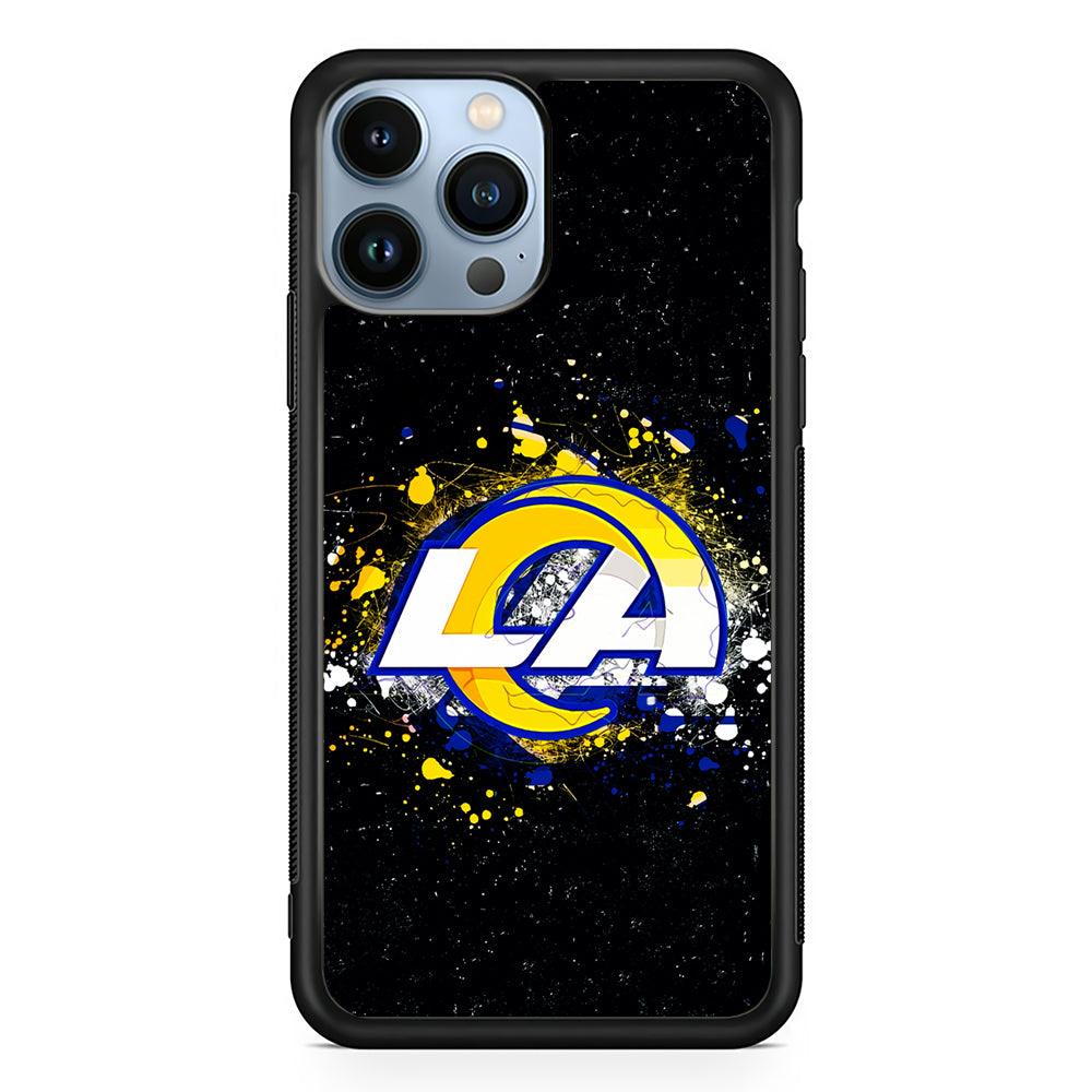 Los Angeles Rams Abstract 2D Rubber Phone Case-Black-Oxvistore