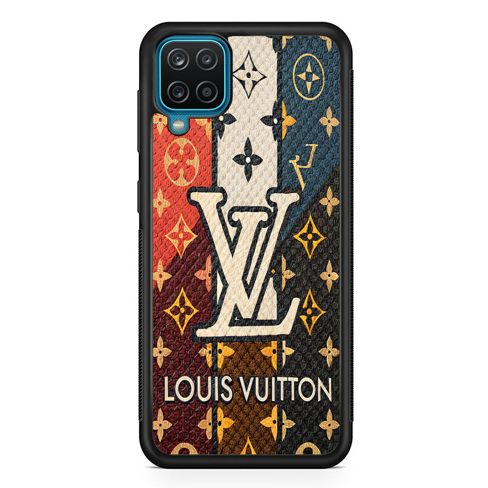 Louis Vuitton Aesthetic Luxury Samsung Galaxy A12 Case-Rubber Black (2D Case)-Oxvistore