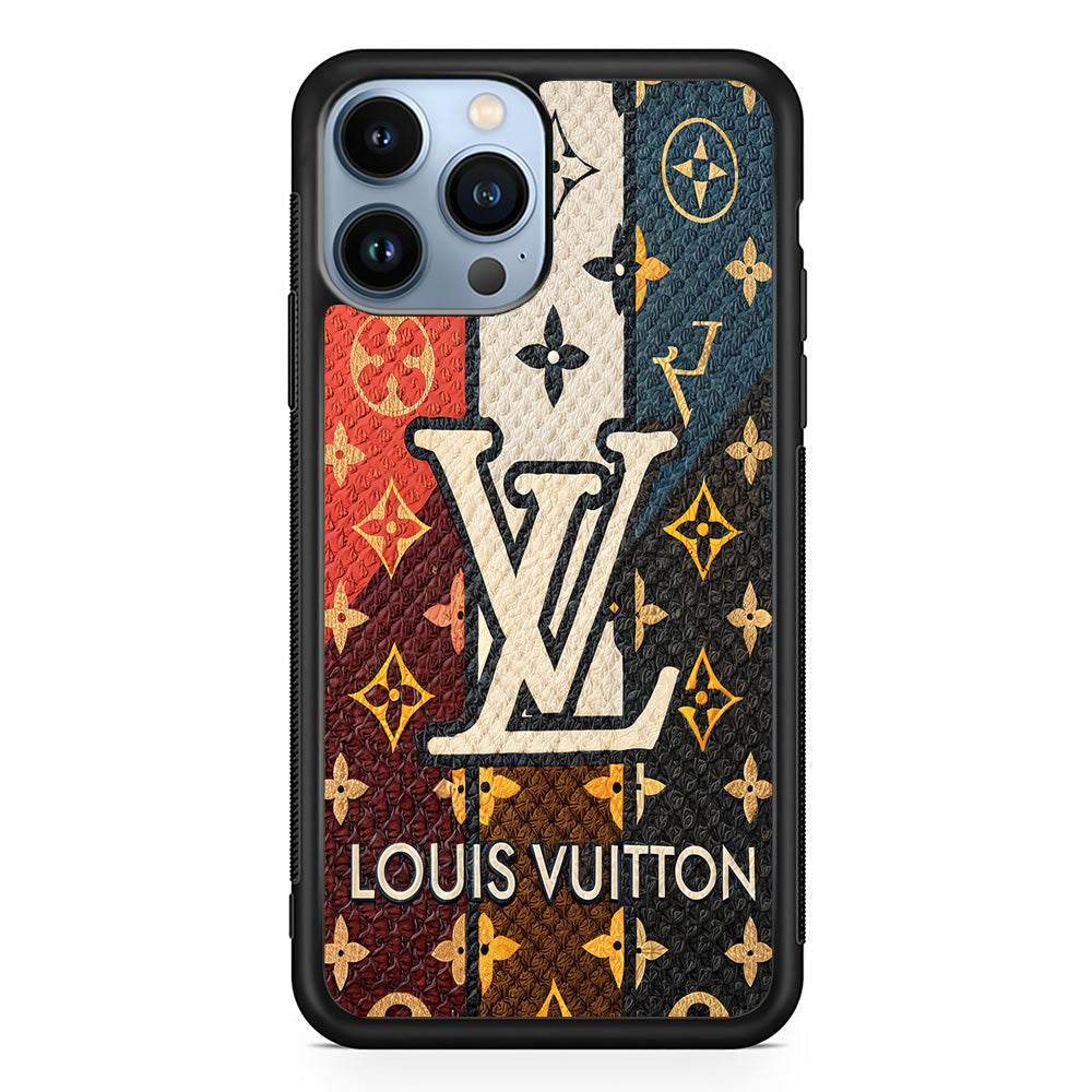 Louis Vuitton Aesthetic Luxury iPhone 15 Pro Case-Rubber Black (2D Case)-Oxvistore