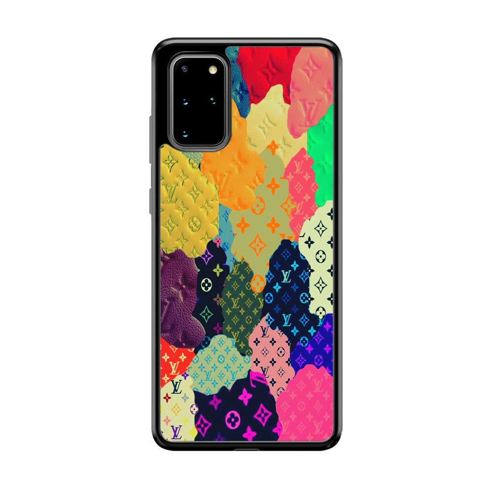 Louis Vuitton Aesthetic Pattern Samsung Galaxy S20 Plus Case-Rubber Black (2D Case)-Oxvistore