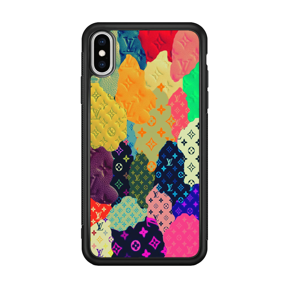 Louis Vuitton Aesthetic Pattern iPhone Xs Max Case-Rubber Black (2D Case)-Oxvistore