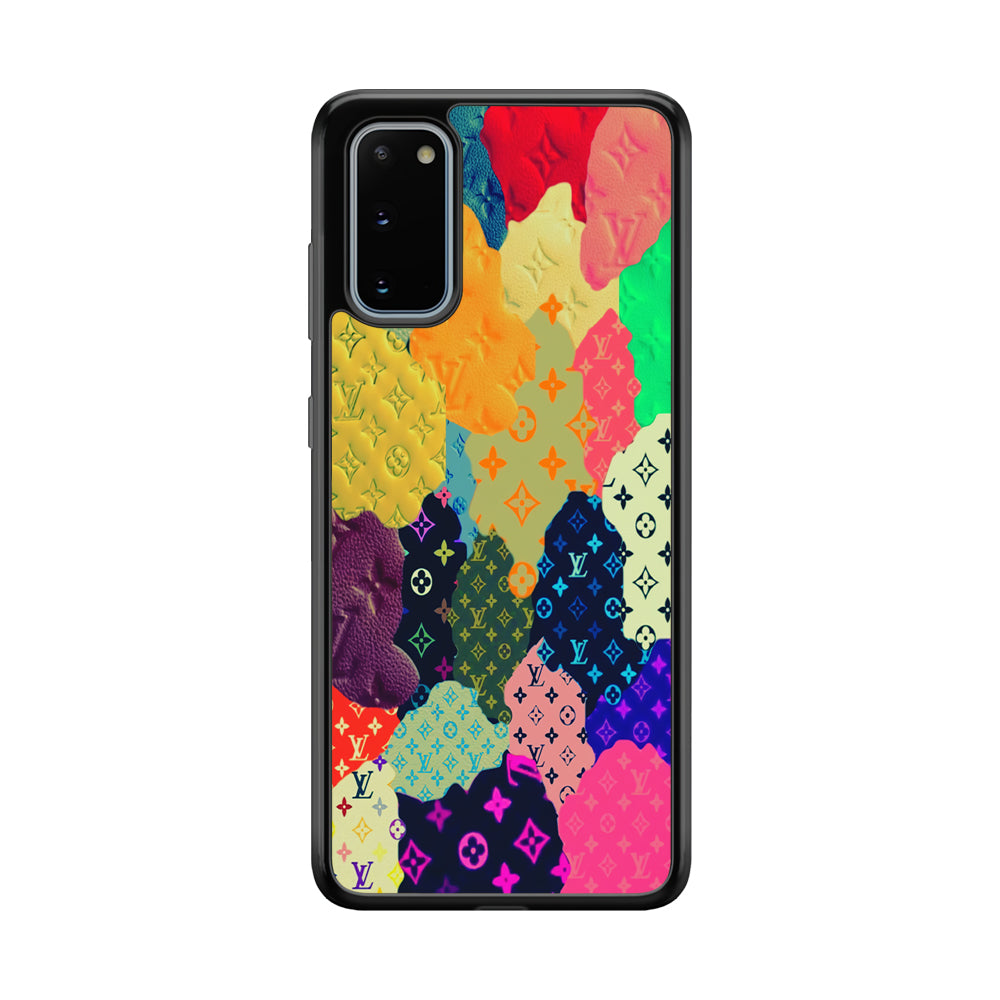 Louis Vuitton Aesthetic Pattern Samsung Galaxy S20 Case-Rubber Black (2D Case)-Oxvistore