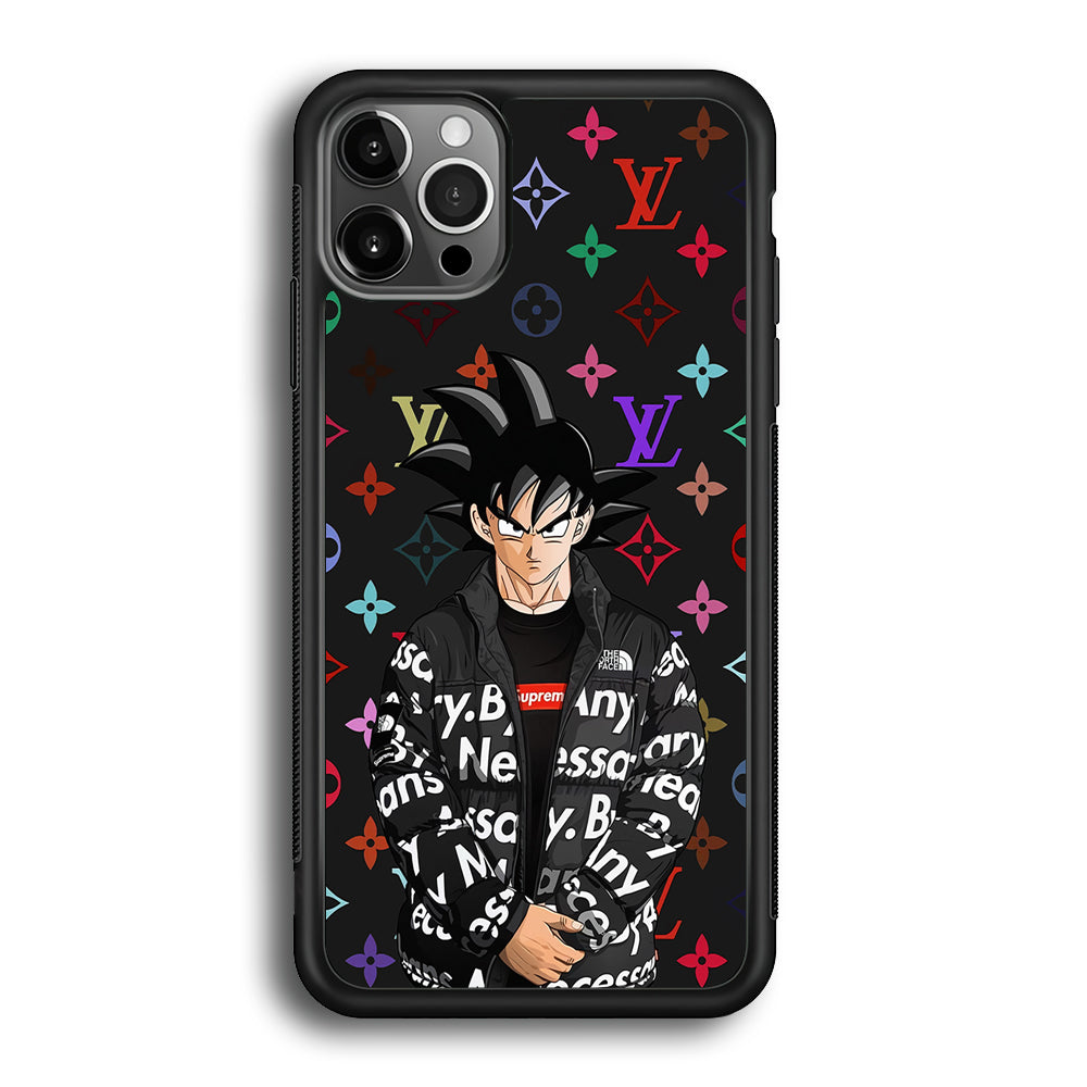 Louis Vuitton Goku Hypebeast iPhone 12 Pro Max Case-Rubber Black (2D Case)-Oxvistore