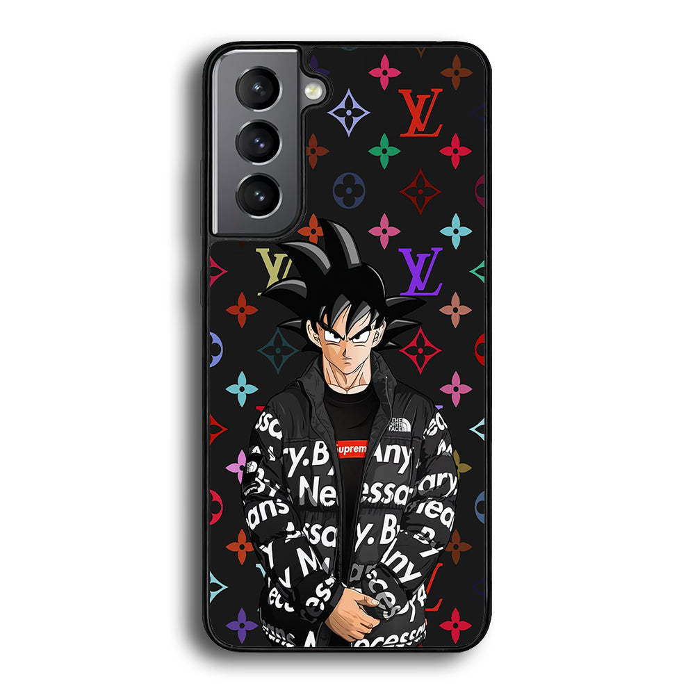 Louis Vuitton Goku Hypebeast Samsung Galaxy S21 Case-Rubber Black (2D Case)-Oxvistore