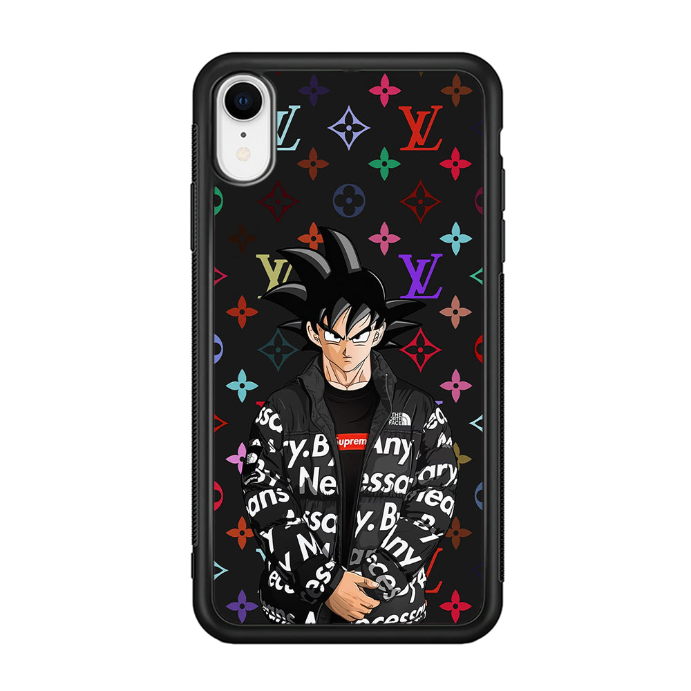 Louis Vuitton Goku Hypebeast iPhone XR Case-Rubber Black (2D Case)-Oxvistore