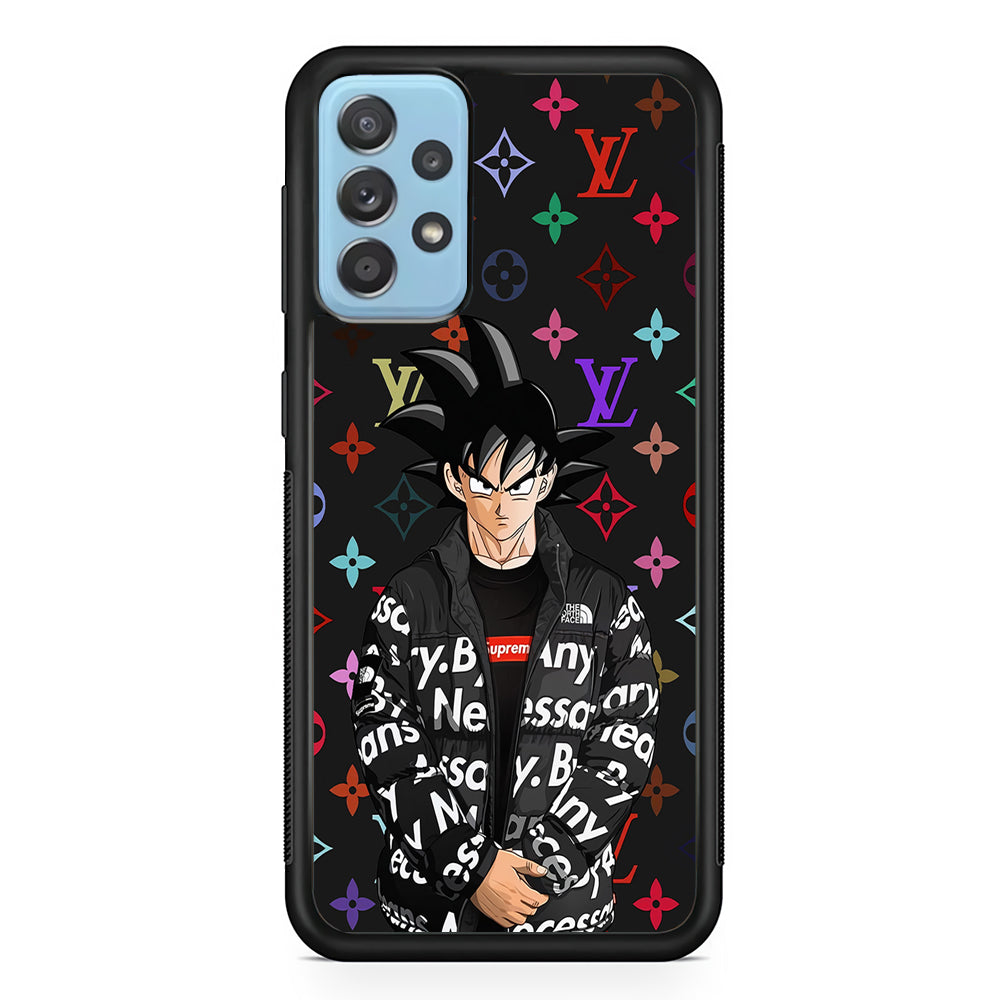 Louis Vuitton Goku Hypebeast Samsung Galaxy A72 Case-Rubber Black (2D Case)-Oxvistore
