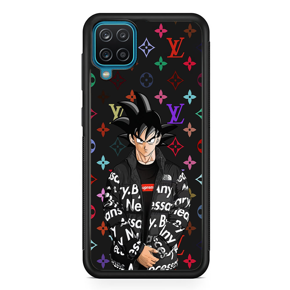 Louis Vuitton Goku Hypebeast Samsung Galaxy A12 Case-Rubber Black (2D Case)-Oxvistore