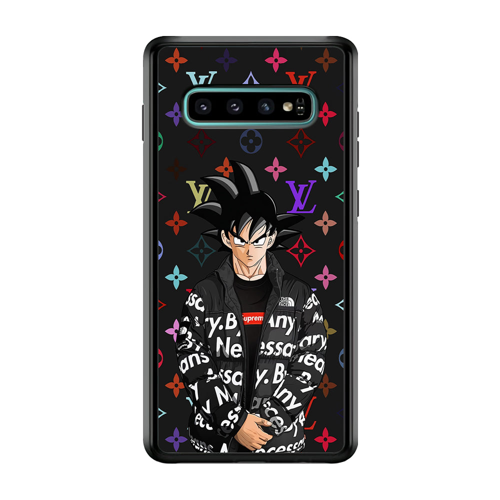 Louis Vuitton Goku Hypebeast Samsung Galaxy S10 Case-Rubber Black (2D Case)-Oxvistore