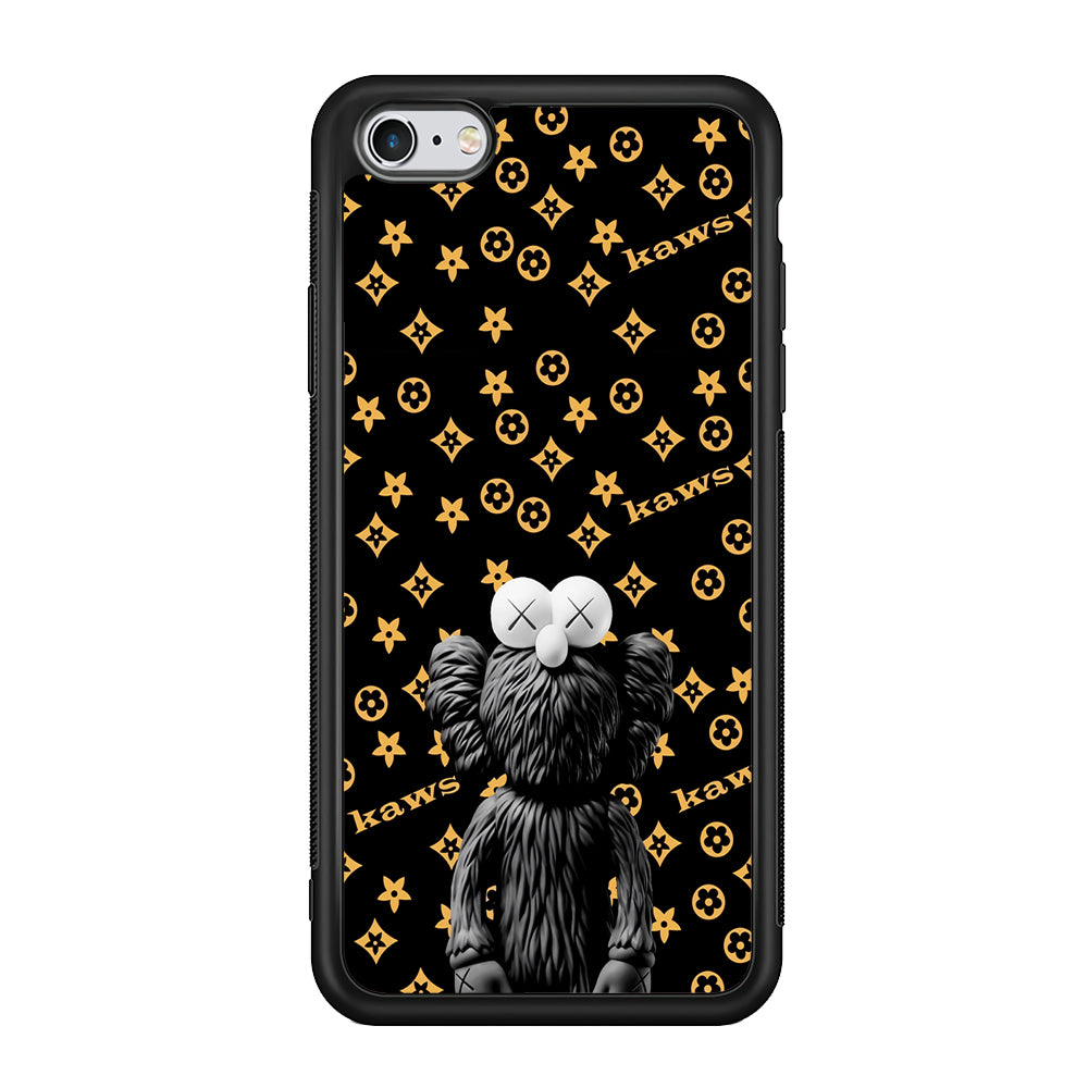 Louis Vuitton X Kaws Black Background iPhone 6 | 6s Case-Rubber Black (2D Case)-Oxvistore