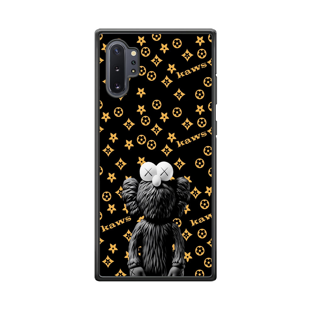 Louis Vuitton X Kaws Black Background Samsung Galaxy Note 10 Plus Case-Rubber Black (2D Case)-Oxvistore