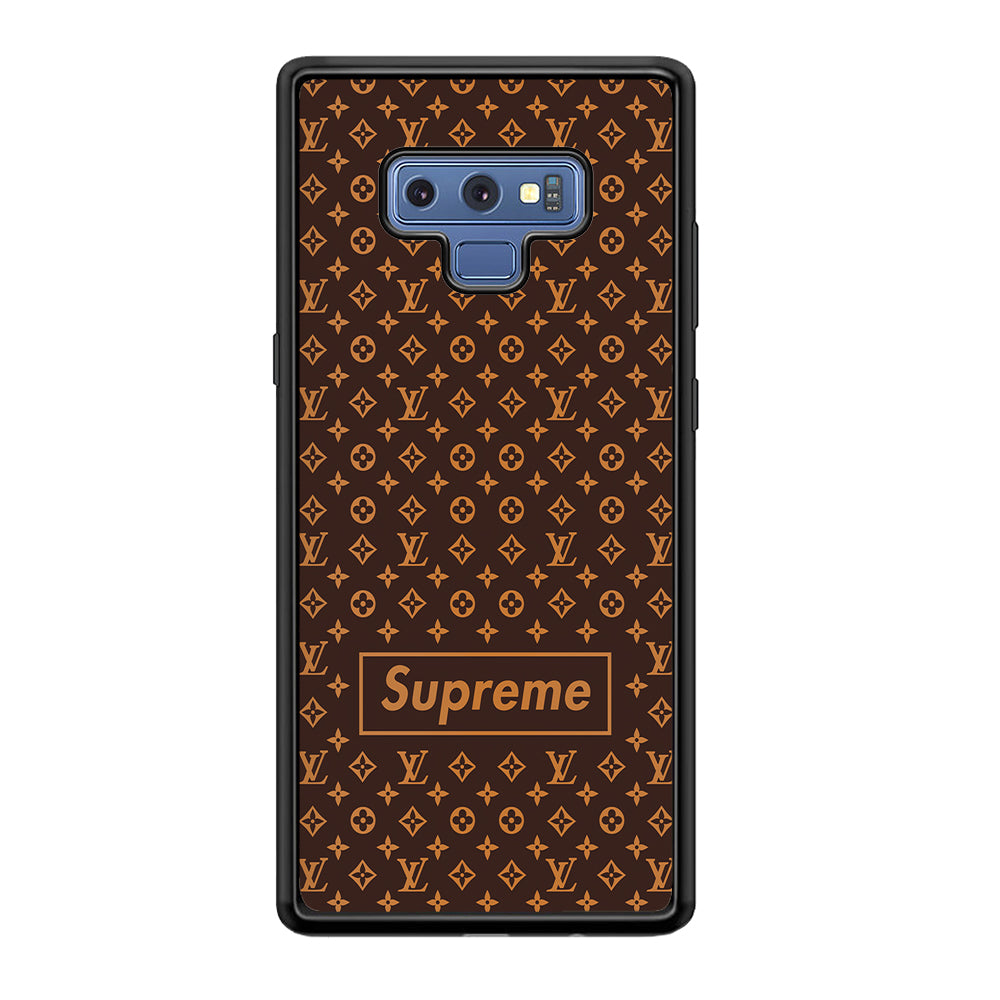 Louis Vuitton X Supreme Brown Background Samsung Galaxy Note 9 Case-Rubber Black (2D Case)-Oxvistore