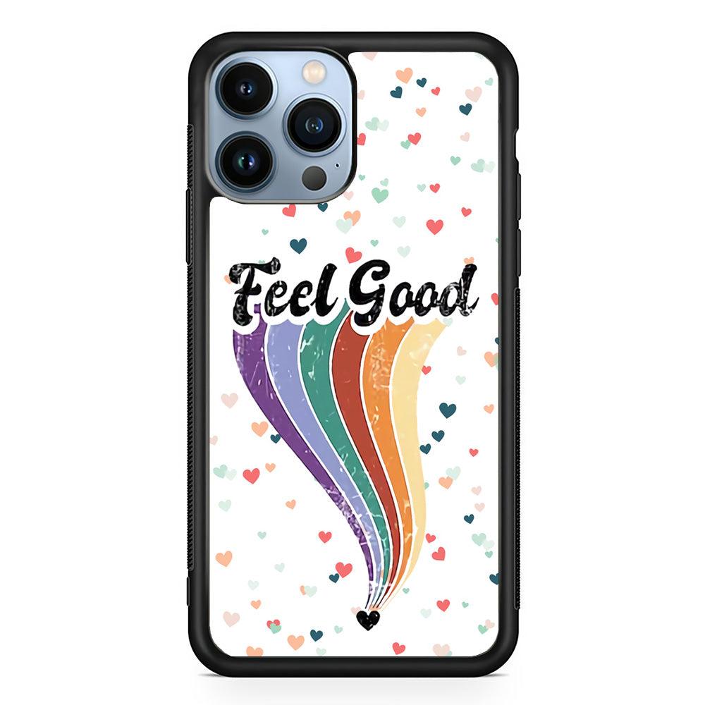 Love Feel Good iPhone 14 Pro Max Case-Rubber Black (2D Case)-Oxvistore