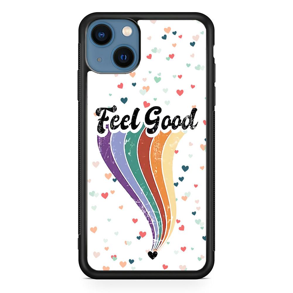 Love Feel Good iPhone 15 Case-Rubber Black (2D Case)-Oxvistore