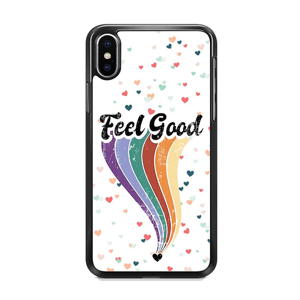 Love Feel Good iPhone X Case-Rubber White (2D Case)-Oxvistore