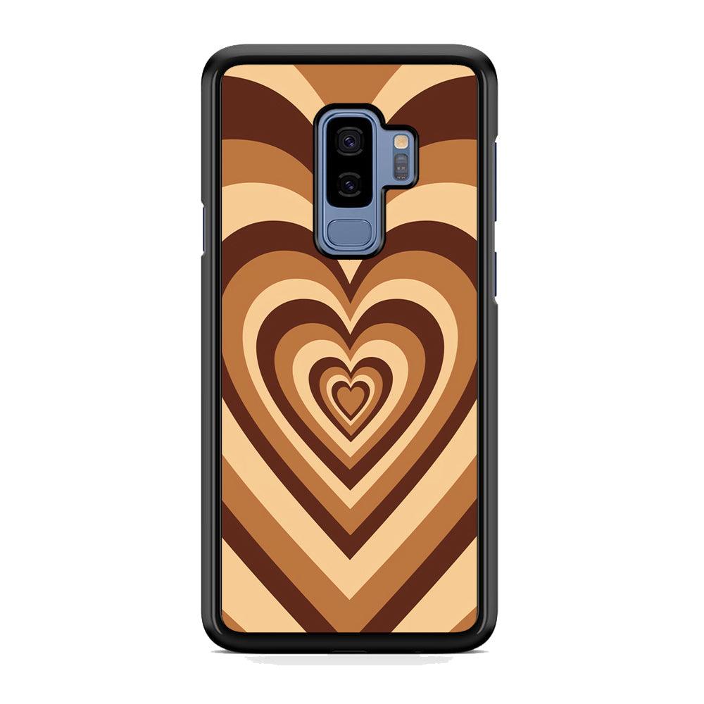 Love Wave Brown Samsung Galaxy S9 Plus Case-Rubber Black (2D Case)-Oxvistore