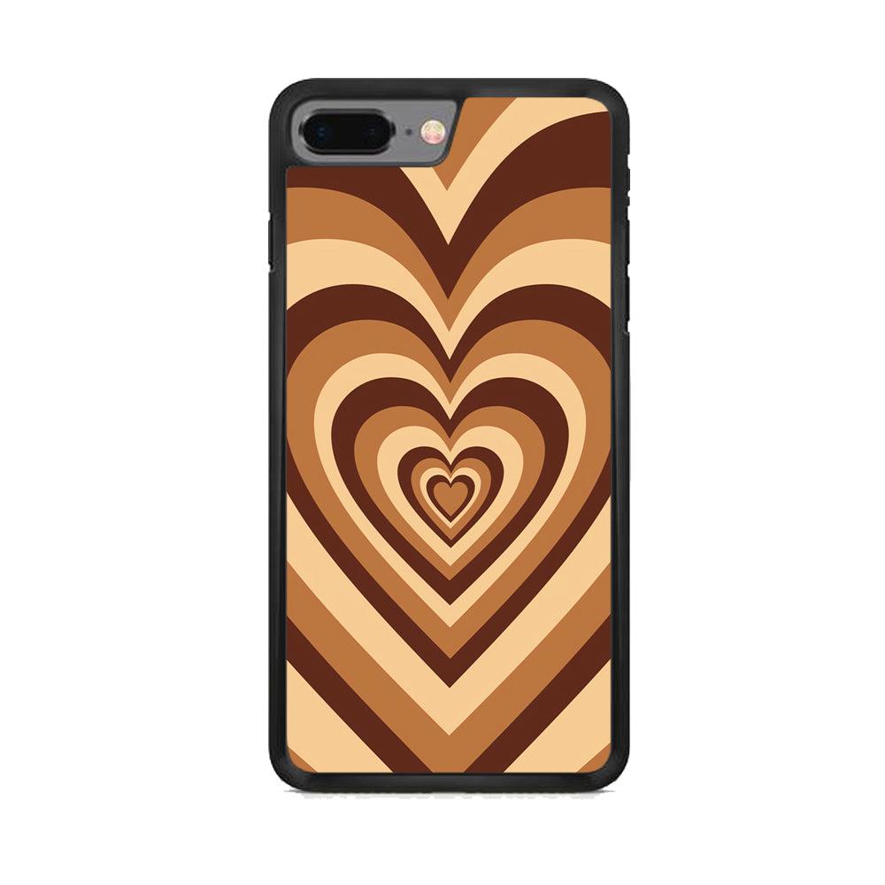 Love Wave Brown iPhone 8 Plus Case-Rubber Black (2D Case)-Oxvistore