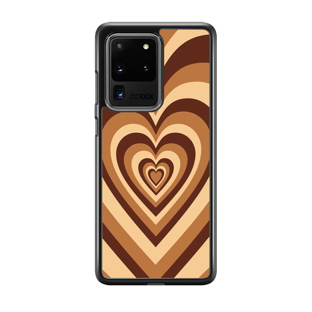 Love Wave Brown Samsung Galaxy S20 Ultra Case-Rubber Black (2D Case)-Oxvistore