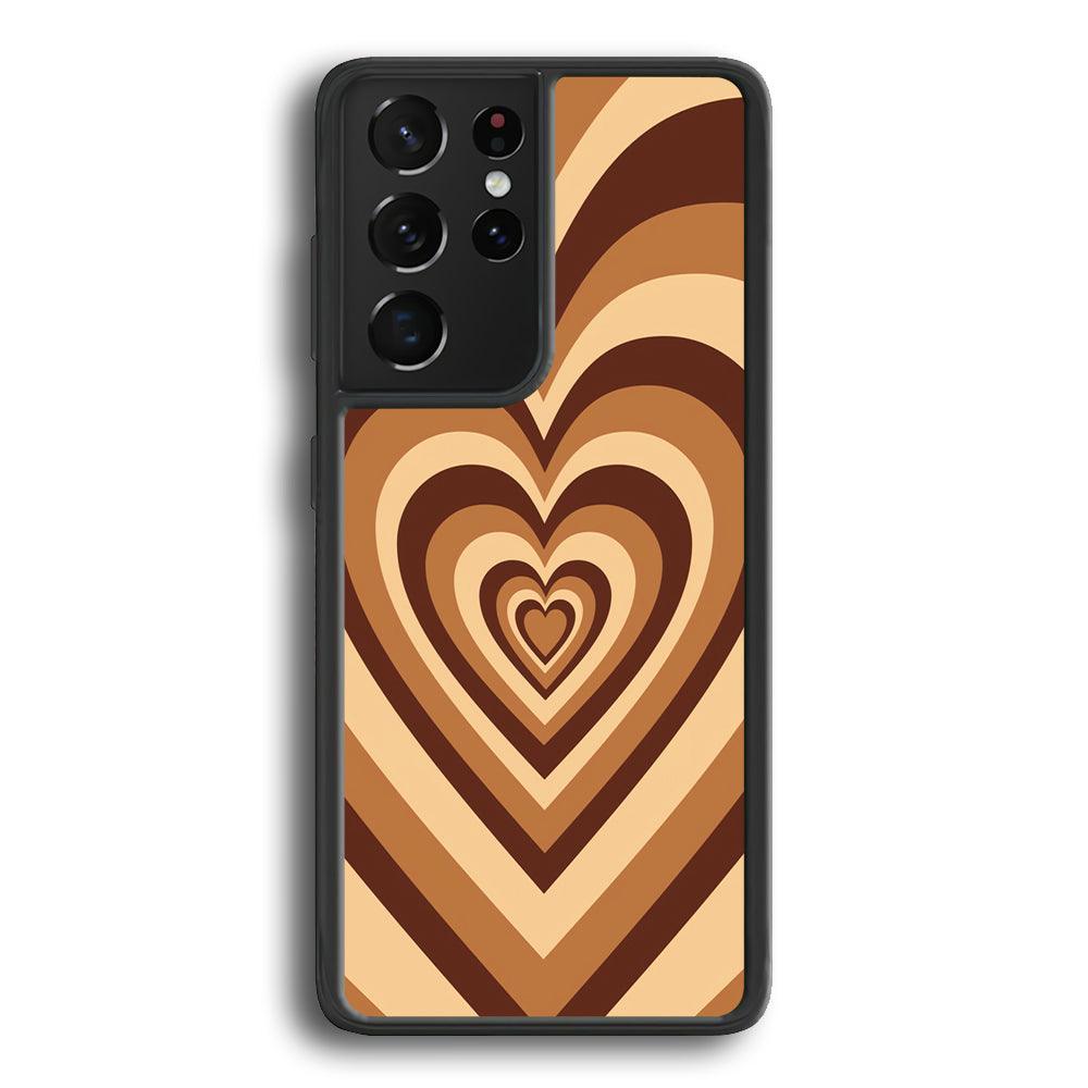 Love Wave Brown Samsung Galaxy S23 Ultra Case-Rubber Black (2D Case)-Oxvistore