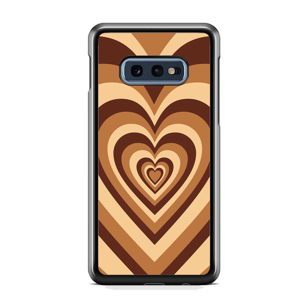 Love Wave Brown Samsung Galaxy S10E Case-Rubber Black (2D Case)-Oxvistore