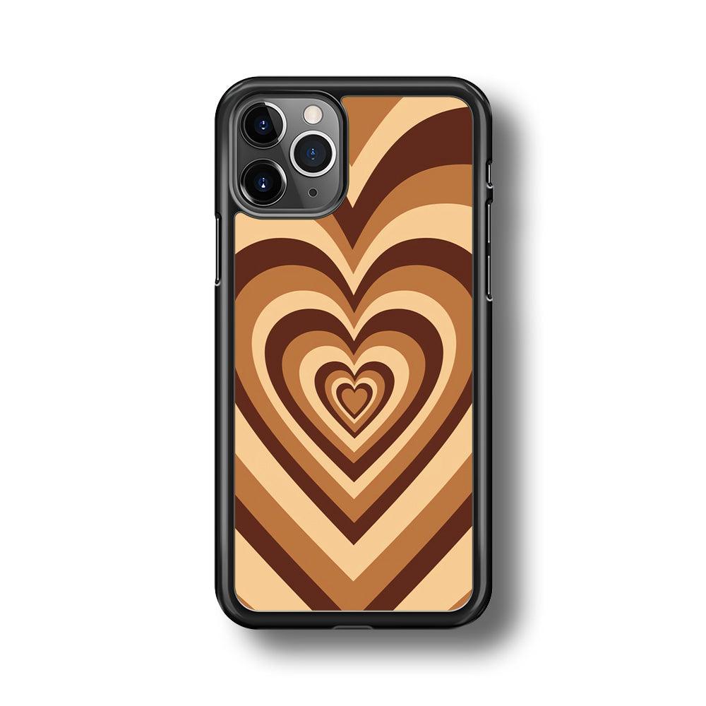Love Wave Brown iPhone 11 Pro Case-Rubber Black (2D Case)-Oxvistore