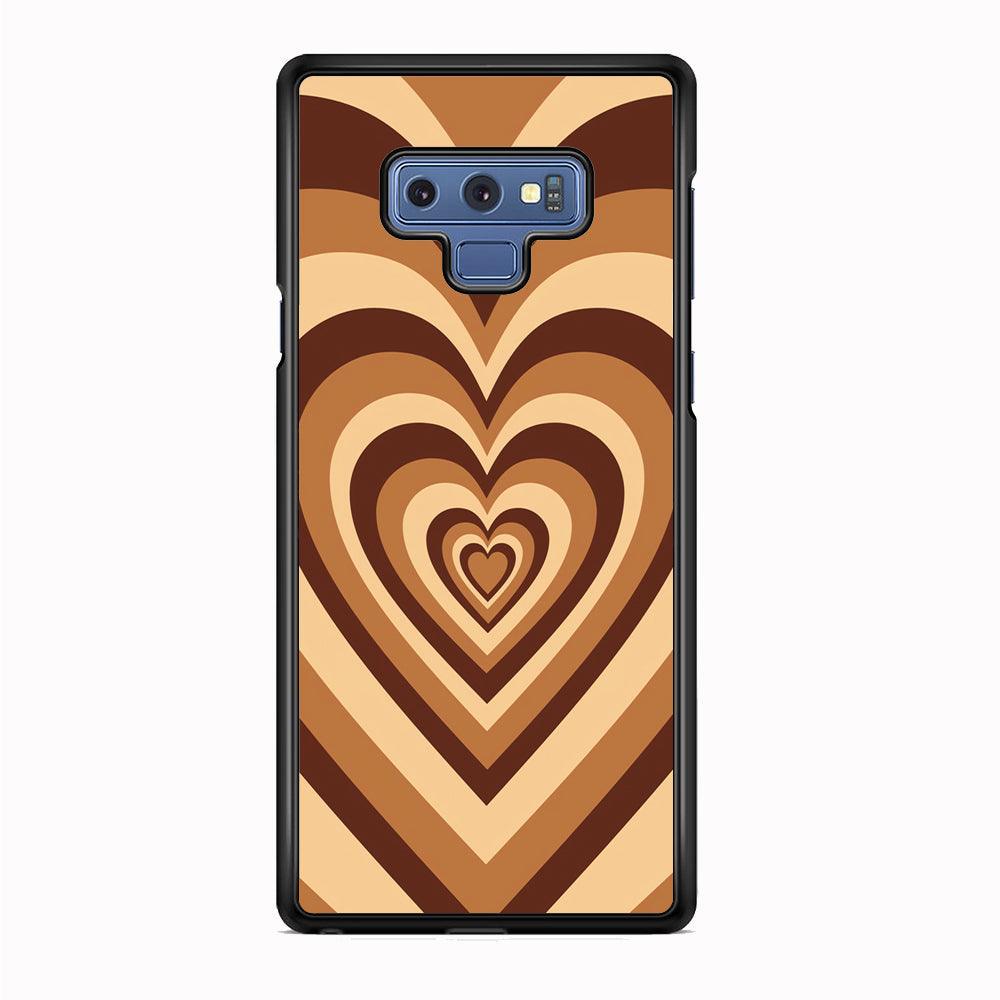 Love Wave Brown Samsung Galaxy Note 9 Case-Rubber White (2D Case)-Oxvistore