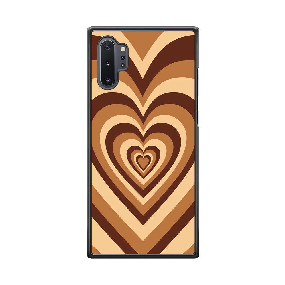 Love Wave Brown Samsung Galaxy Note 10 Plus Case-Rubber Black (2D Case)-Oxvistore