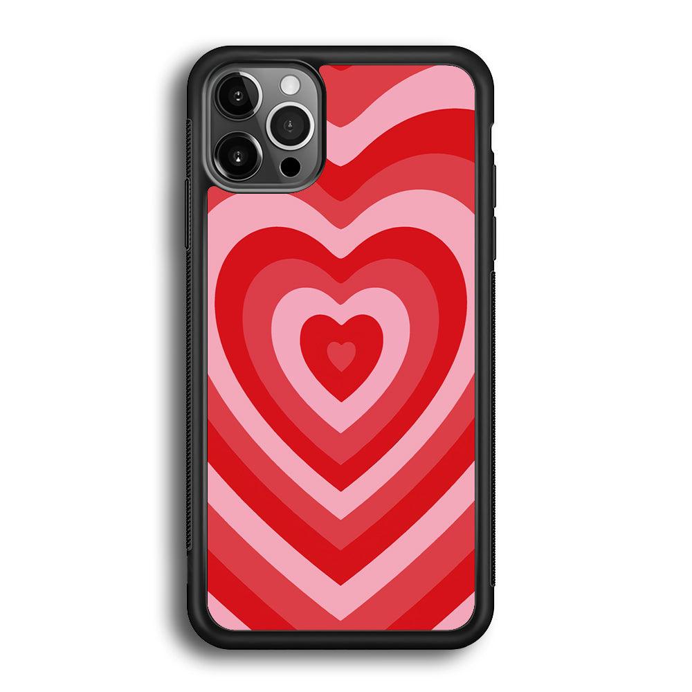 Love Wave Red iPhone 12 Pro Case-Rubber Black (2D Case)-Oxvistore