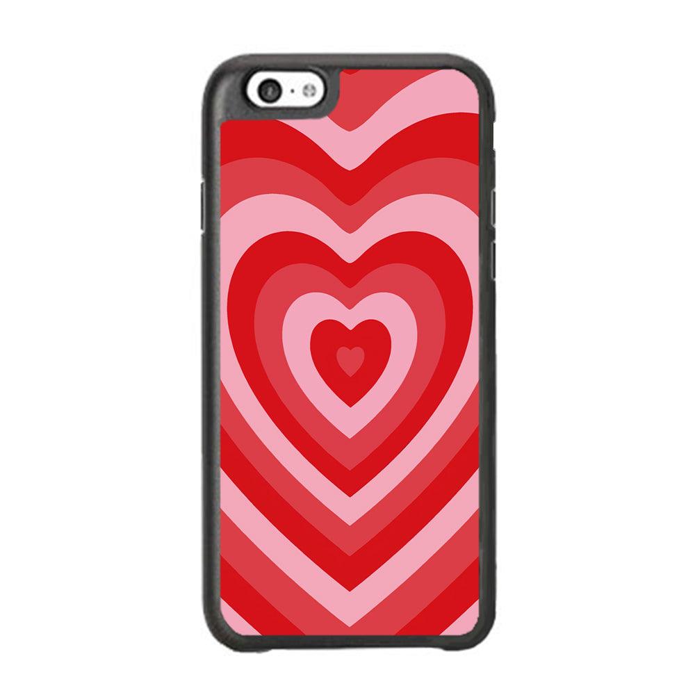 Love Wave Red iPhone 6 Plus | 6s Plus Case-Rubber Black (2D Case)-Oxvistore