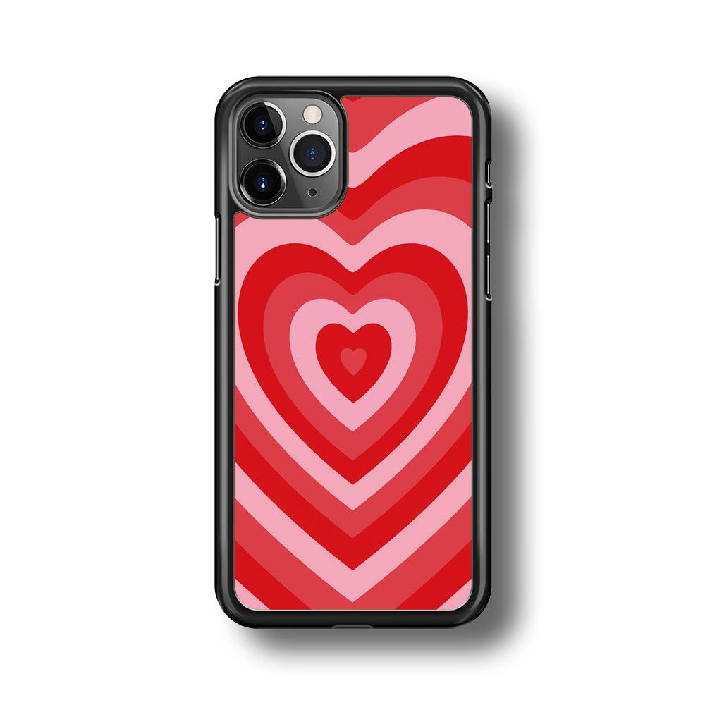Love Wave Red iPhone 11 Pro Max Case-Rubber Black (2D Case)-Oxvistore
