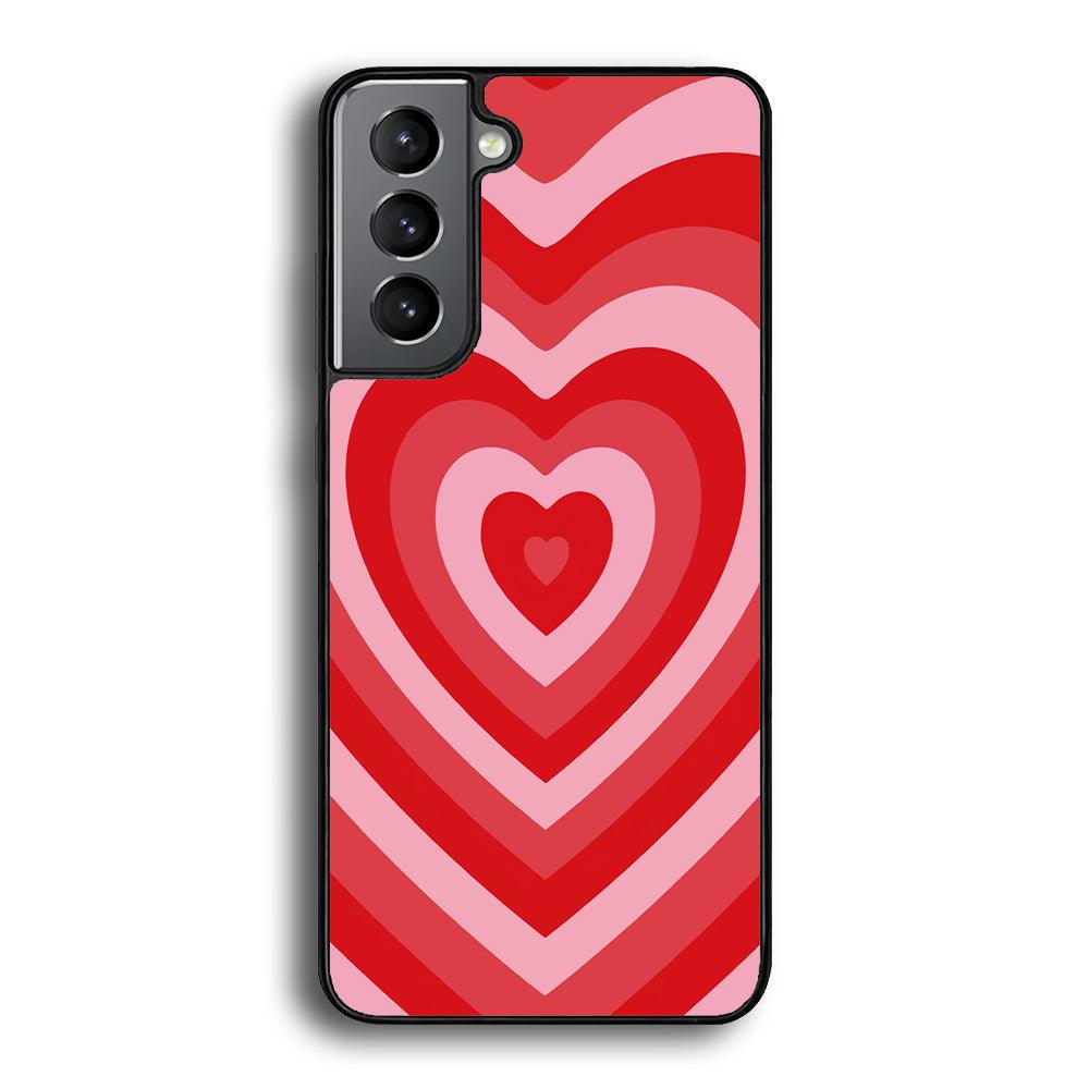 Love Wave Red Samsung Galaxy S21 Plus Case-Rubber White (2D Case)-Oxvistore