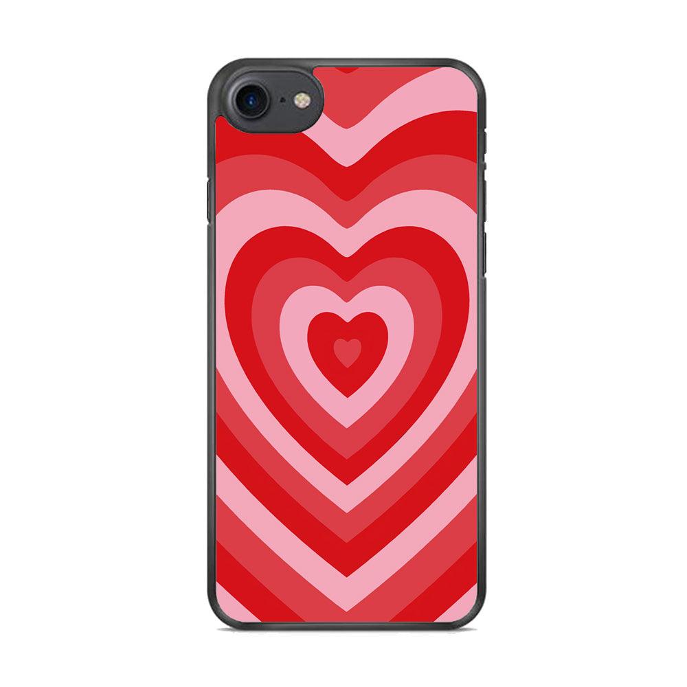 Love Wave Red iPhone 8 Case-Rubber Black (2D Case)-Oxvistore