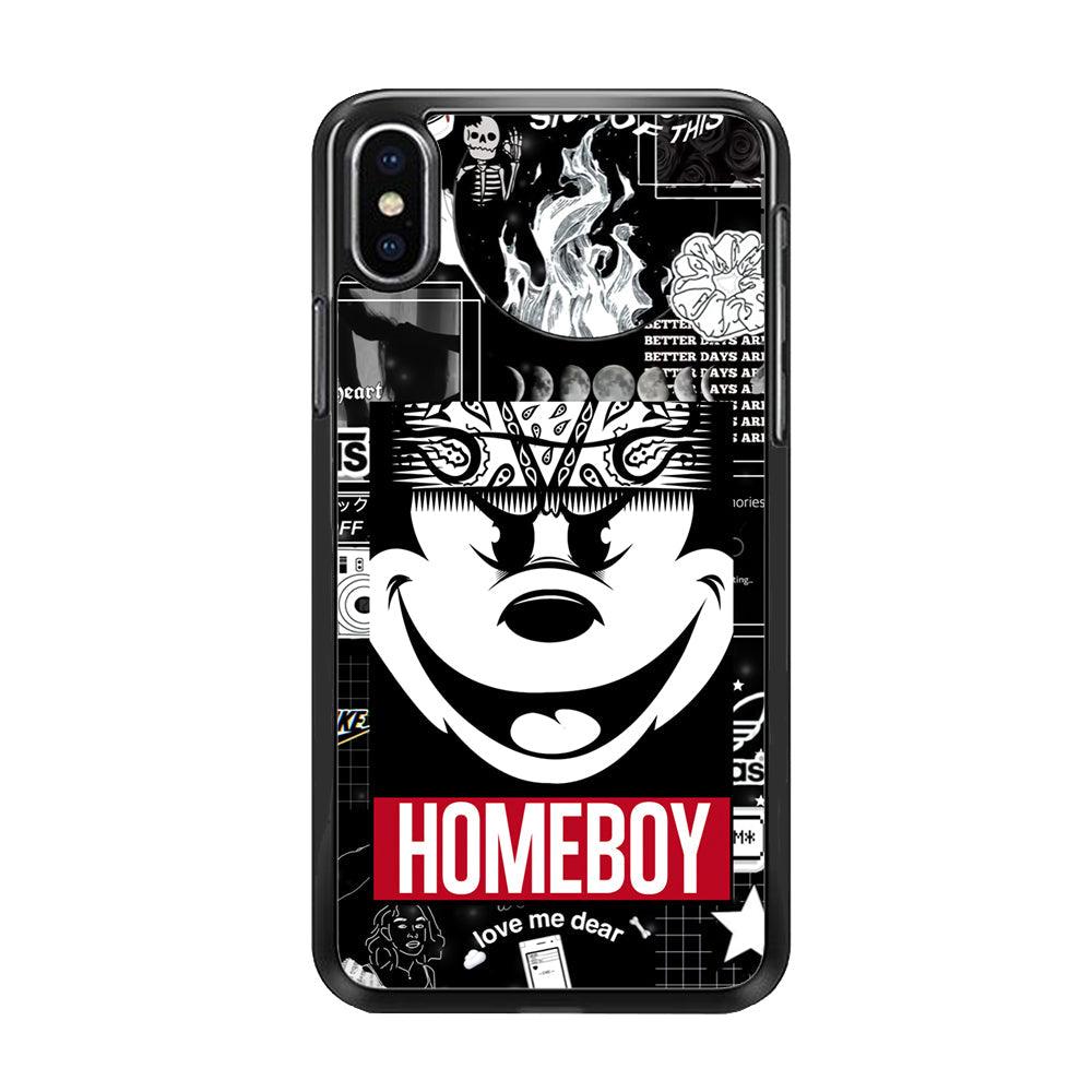 Lovely Homeboy iPhone X Case-Rubber Black (2D Case)-Oxvistore