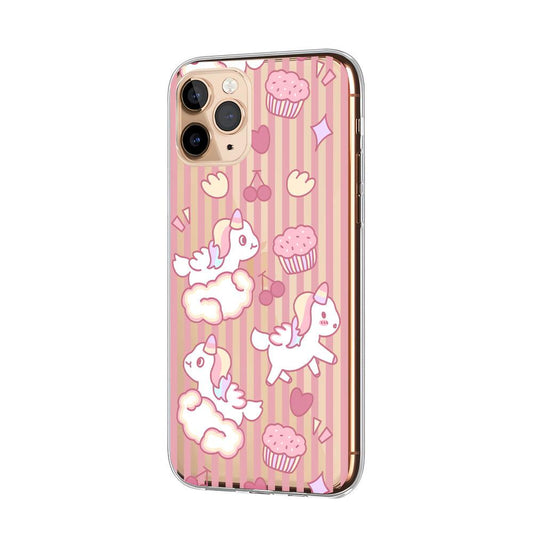 Lovely Pink Purple Unicorn Clear Soft Case-Oxvistore